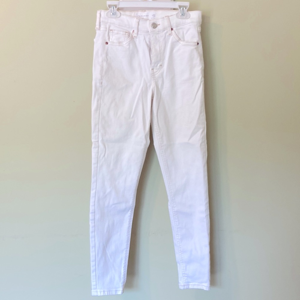 White Topshop Petite Jeans Cropped